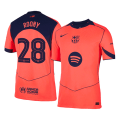 Męska Koszulka Trzecia Wyjazdowa Barcelona ROONY #28 Wersja Piłkarska 2025/26 - Slim Fit