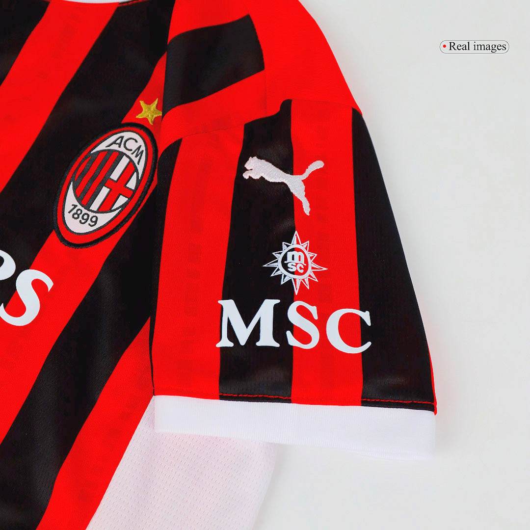 AC Milan Dziecięcy Strój Piłkarski Domowy 2024/25 (Koszulka + Spodenki) - Topowe Koszulki Pilkarskie Sklep Internetowy