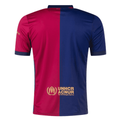 Męska koszulka piłkarska Barcelona Home 2024/25 - 125th Anniversary (Spotify Logo Without Text) - Topowe Koszulki Pilkarskie Sklep Internetowy