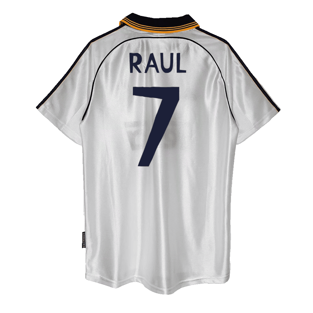 Męska Koszulka Retro Domowa Real Madrid RAUL #7 1999/00 - Topowe Koszulki Pilkarskie Sklep Internetowy