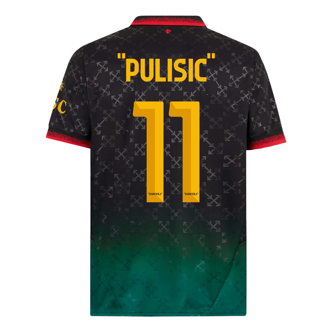Męska koszulka piłkarska "PULISIC" #11 AC Milan czwarta wyjazdowa koszulka piłkarska 2024/25