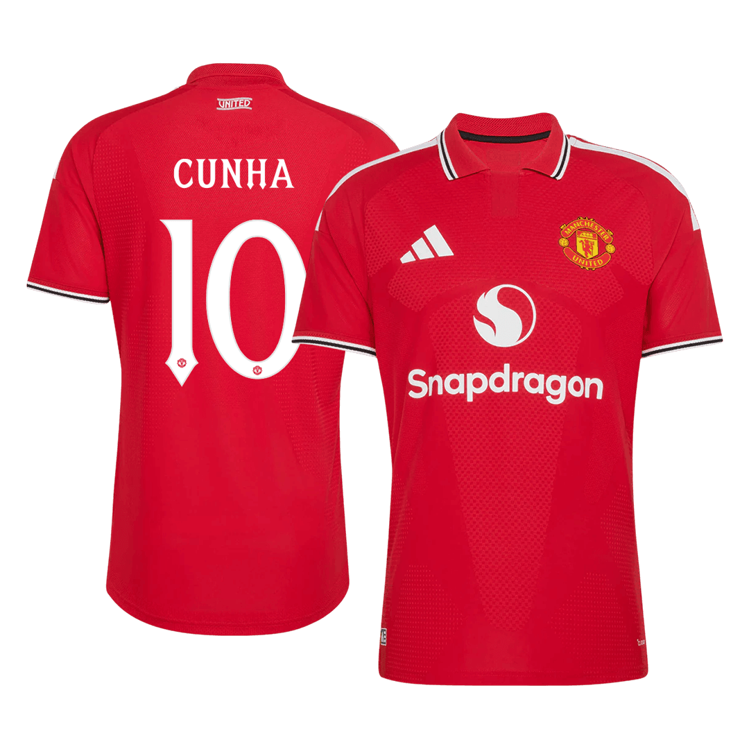 Męska domowa koszulka Manchesteru United 2026/27 – CUNHA #10 (wersja zawodnicza, UCL)