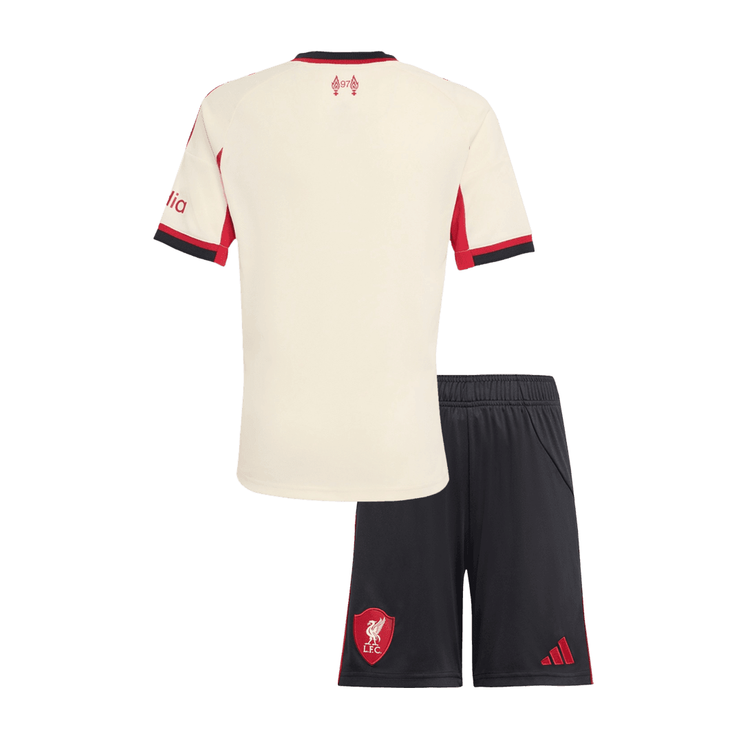 Dziecięcy Zestaw Wyjazdowy Liverpool (Koszulka+Spodenki) 25/26 - Topowe Koszulki Pilkarskie Sklep Internetowy