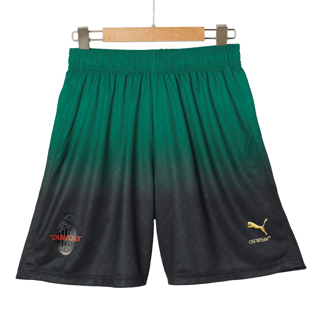 Męski Zestaw Czwarta Wyjazdowa AC Milan (Koszulka+Spodenki) 2024/25 - Topowe Koszulki Pilkarskie Sklep Internetowy