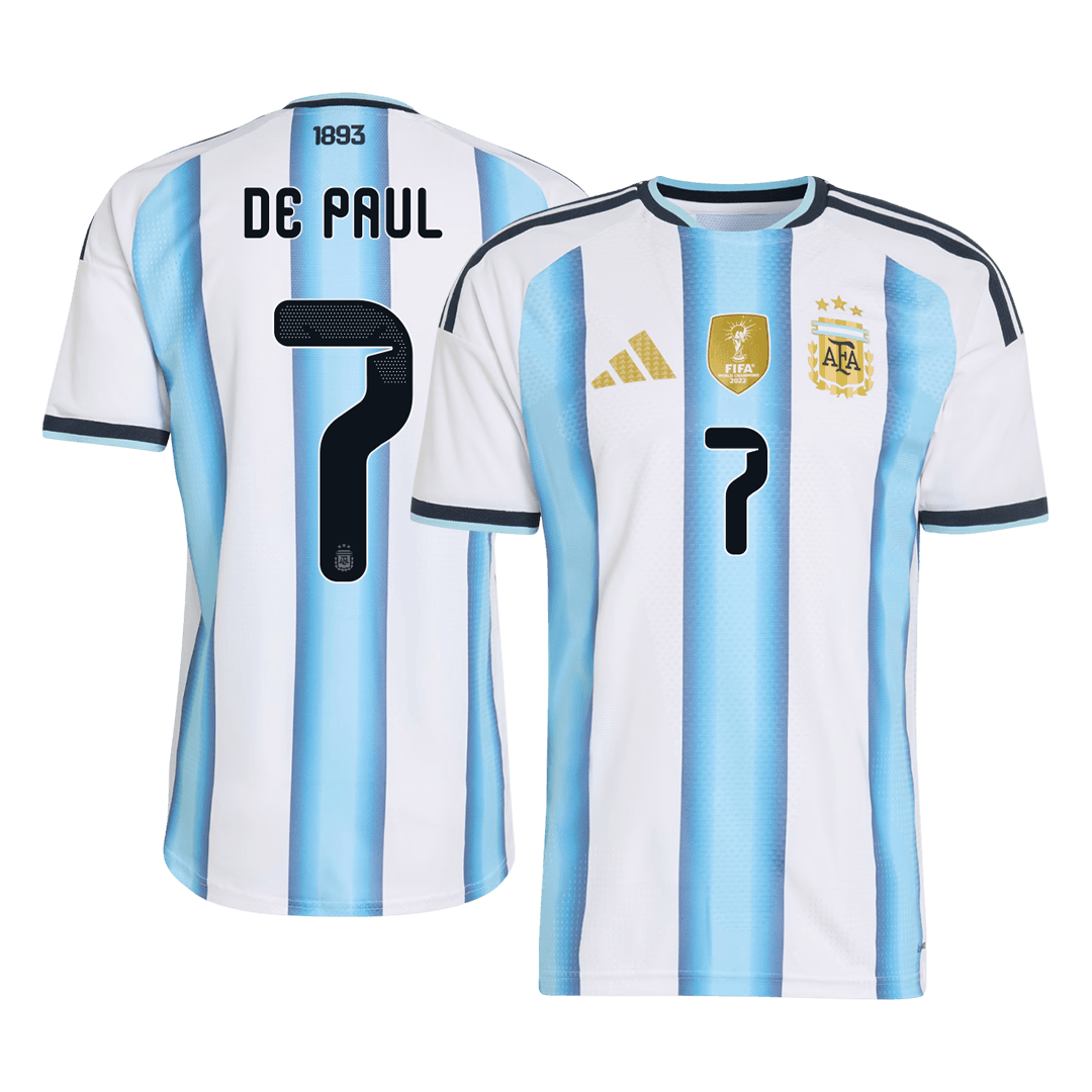 Męska koszulka Argentyny domowa DE PAUL #7 wersja zawodnicza - Mundial 2026