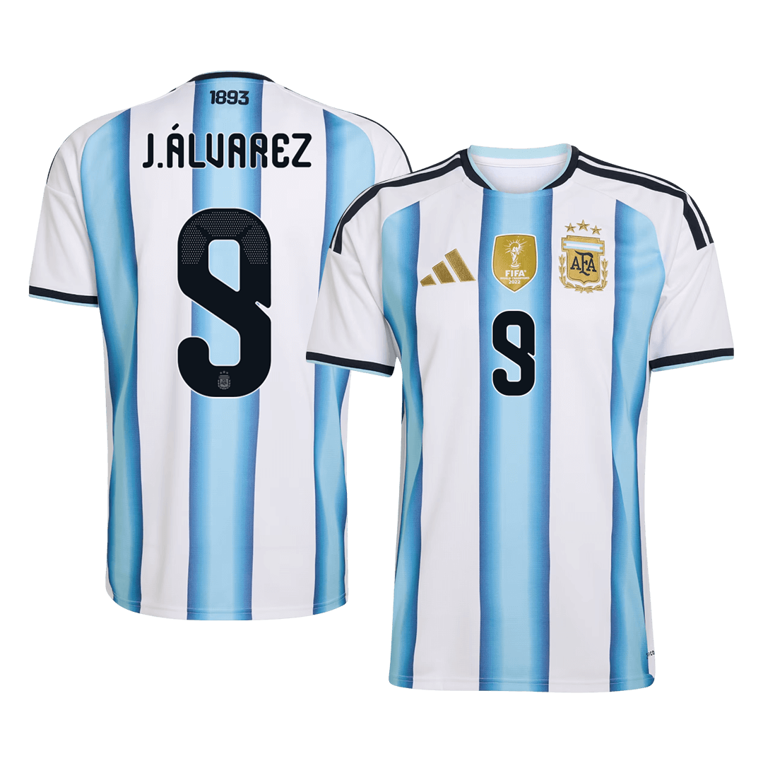 Męska koszulka Argentyny domowa J.ÁLVAREZ #9 – Mundial 2026 [PREMIUM]
