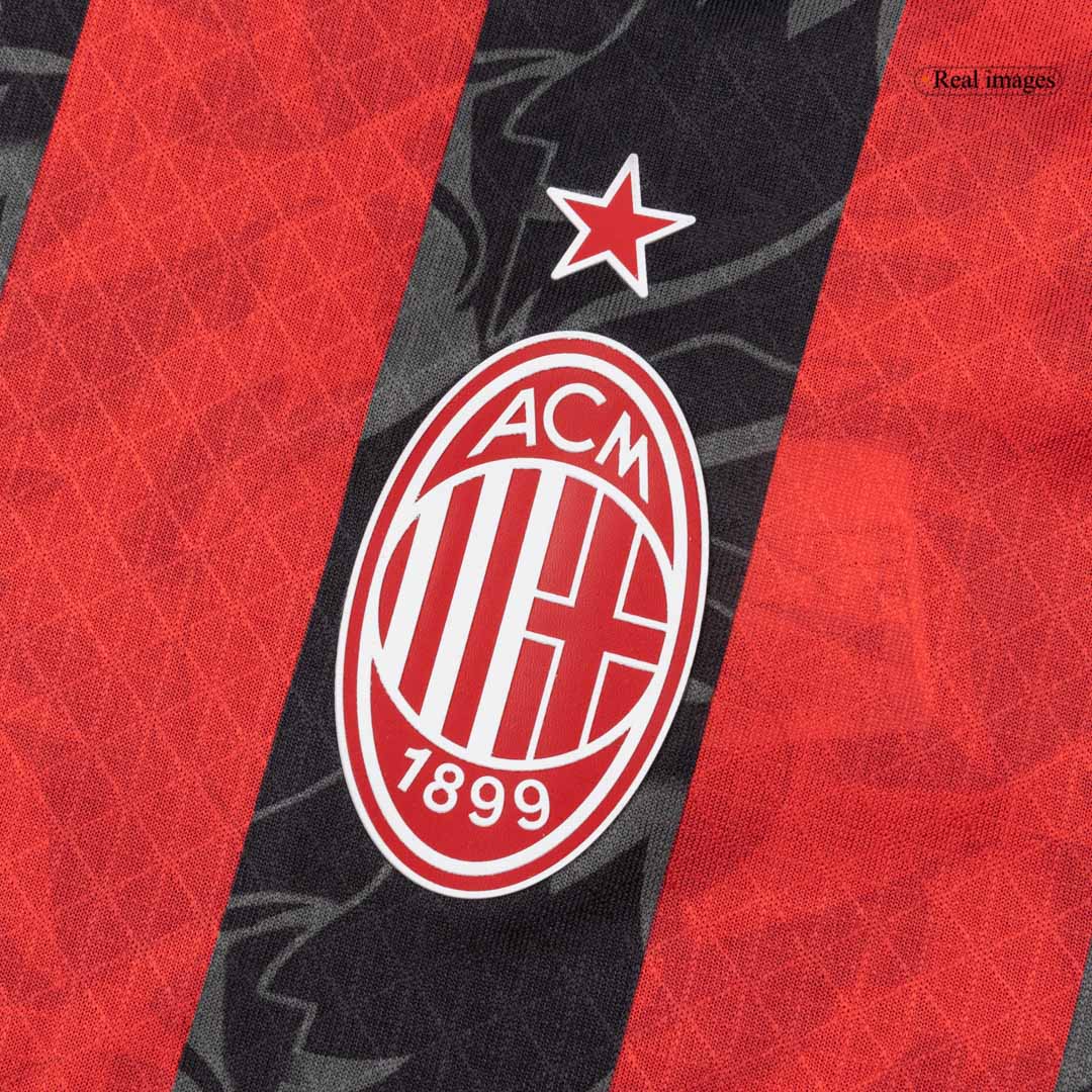 Męska Koszulka Domowa AC Milan Wersja Piłkarska 2025/26 - Slim Fit