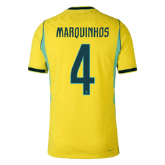 Męska koszulka Brazylii domowa MARQUINHOS #4 wersja zawodnicza - Mundial 2026