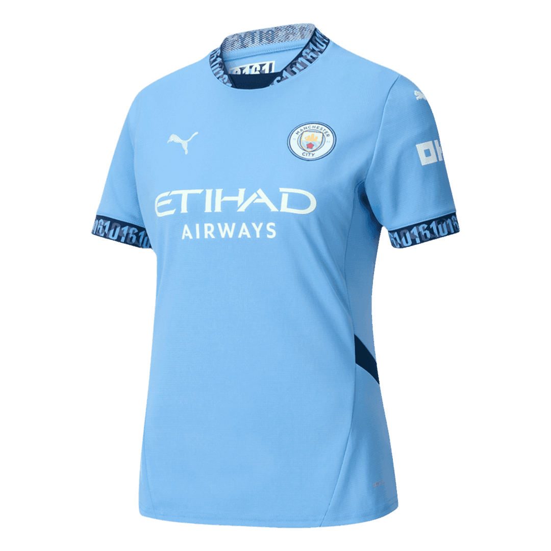 Damska wysokiej jakości koszulka piłkarska Manchester City Home 2024/25 - Topowe Koszulki Pilkarskie Sklep Internetowy