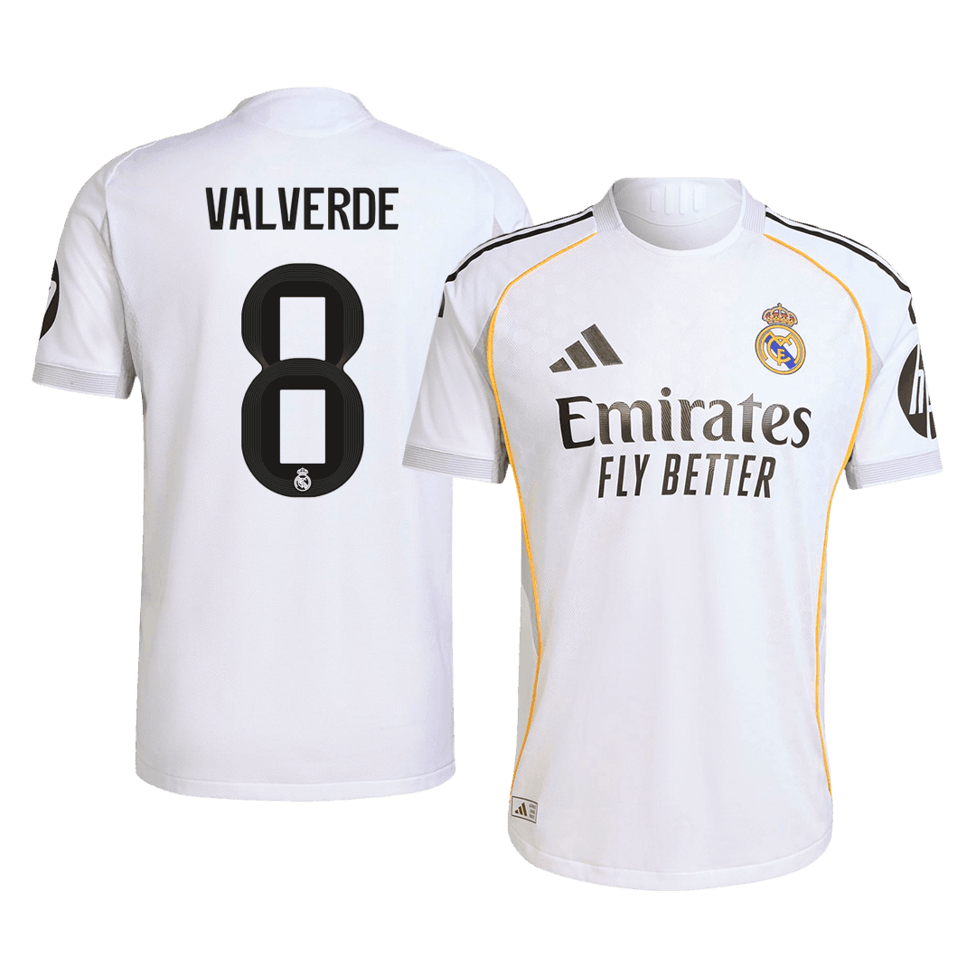 Męska Koszulka Domowa Real Madryt VALVERDE #8 Wersja Piłkarska 2025/26 - Slim Fit - Topowe Koszulki Pilkarskie Sklep Internetowy
