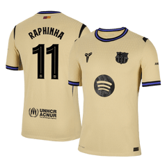 Męska Koszulka Wyjazdowa FC Barcelona RAPHINHA #11 Wersja Piłkarska 2025/26 - UCL - Slim Fit - Topowe Koszulki Pilkarskie Sklep Internetowy