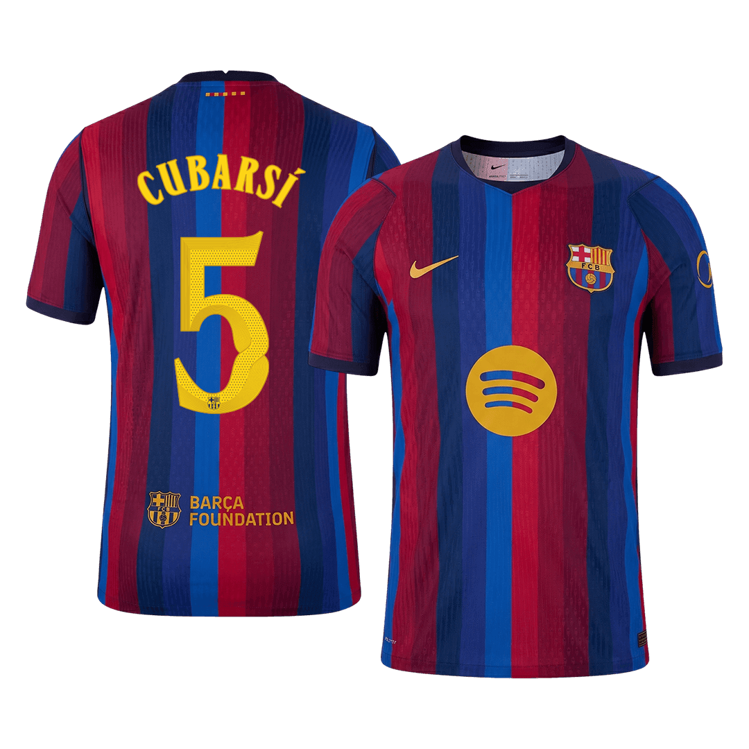 Męska koszulka Barcelony domowa CUBARSÍ #5 wersja zawodnicza 2026/27 - UCL
