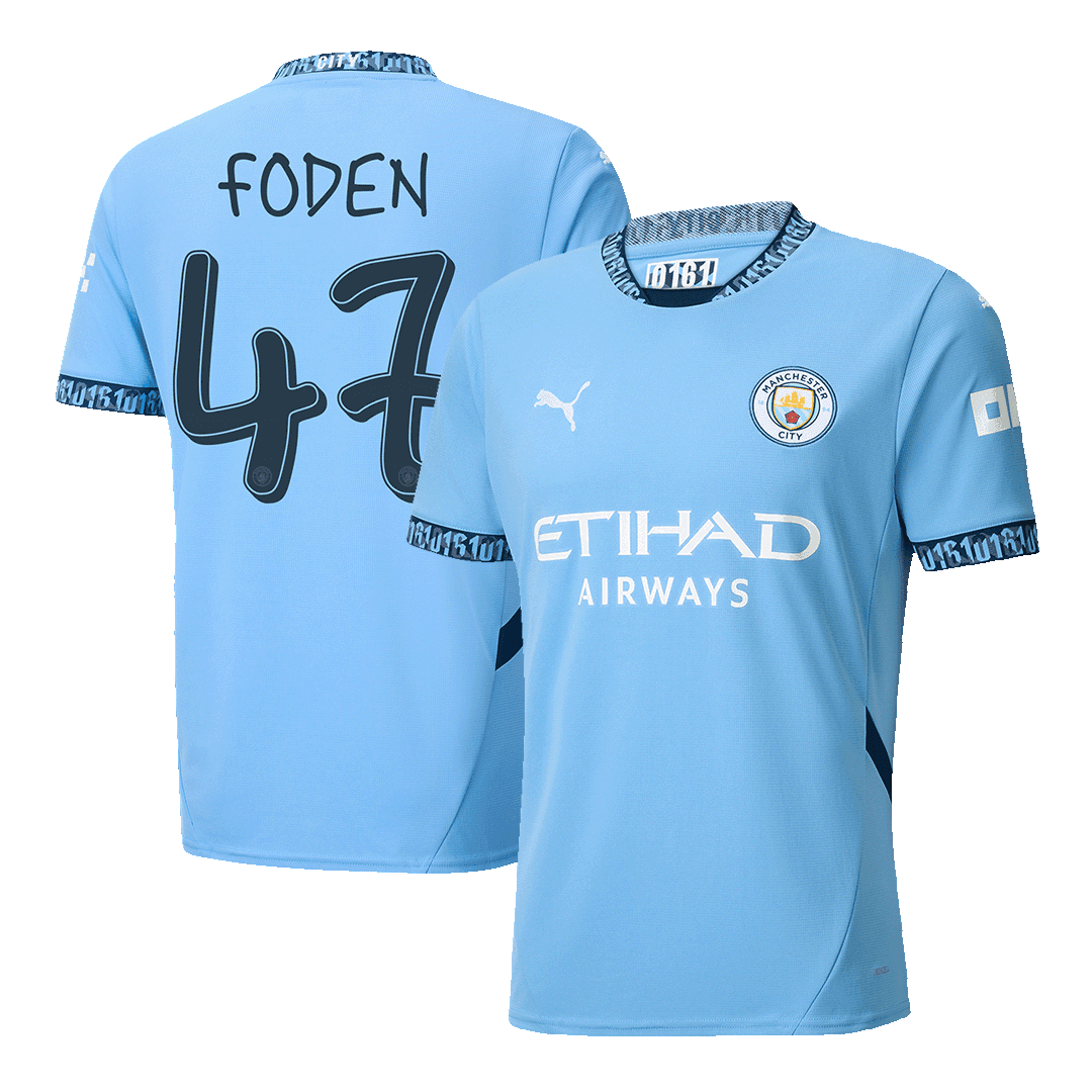 FODEN #47 Manchester City Home Koszulka piłkarska 2024/25 - UCL - Topowe Koszulki Pilkarskie Sklep Internetowy