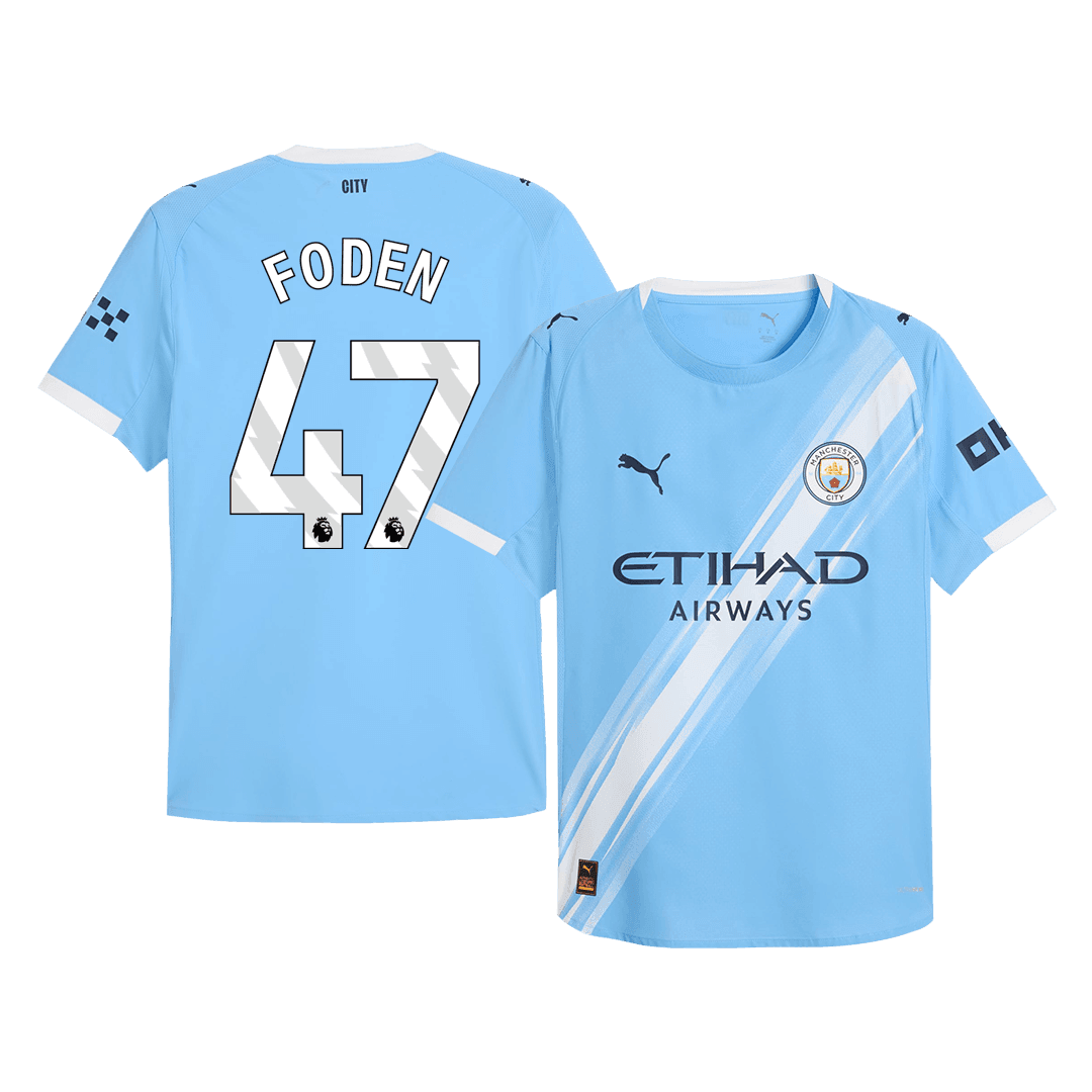 Męska Koszulka Domowa Manchester City FODEN #47 Wersja Piłkarska 2025/26 - Slim Fit - Topowe Koszulki Pilkarskie Sklep Internetowy