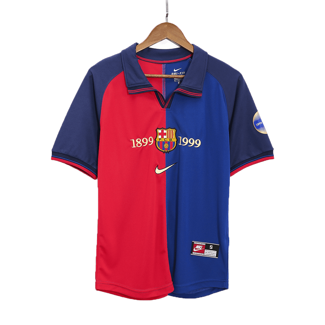 Koszulka Retro Domowa Barcelona KLUIVERT #9 1999/00 - 100th Anniversary - Topowe Koszulki Pilkarskie Sklep Internetowy