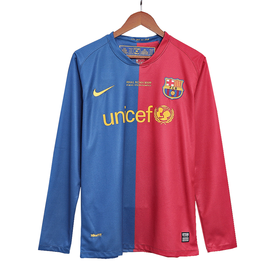 Koszulka Retro Domowa Barcelona A.INIESTA #8 Długi Rękaw 2008/09 - UCL Final - Topowe Koszulki Pilkarskie Sklep Internetowy