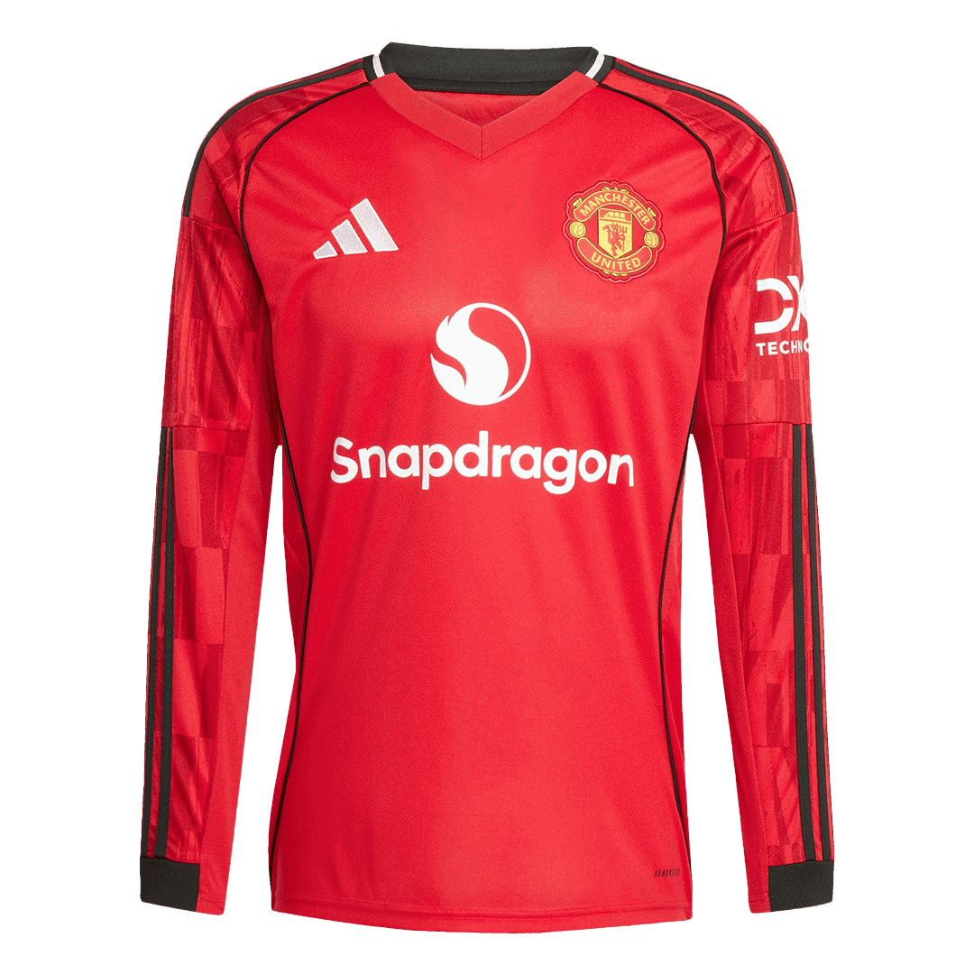 Męska Koszulka Domowa Manchester United Długi Rękaw 2025/26 - Topowe Koszulki Pilkarskie Sklep Internetowy