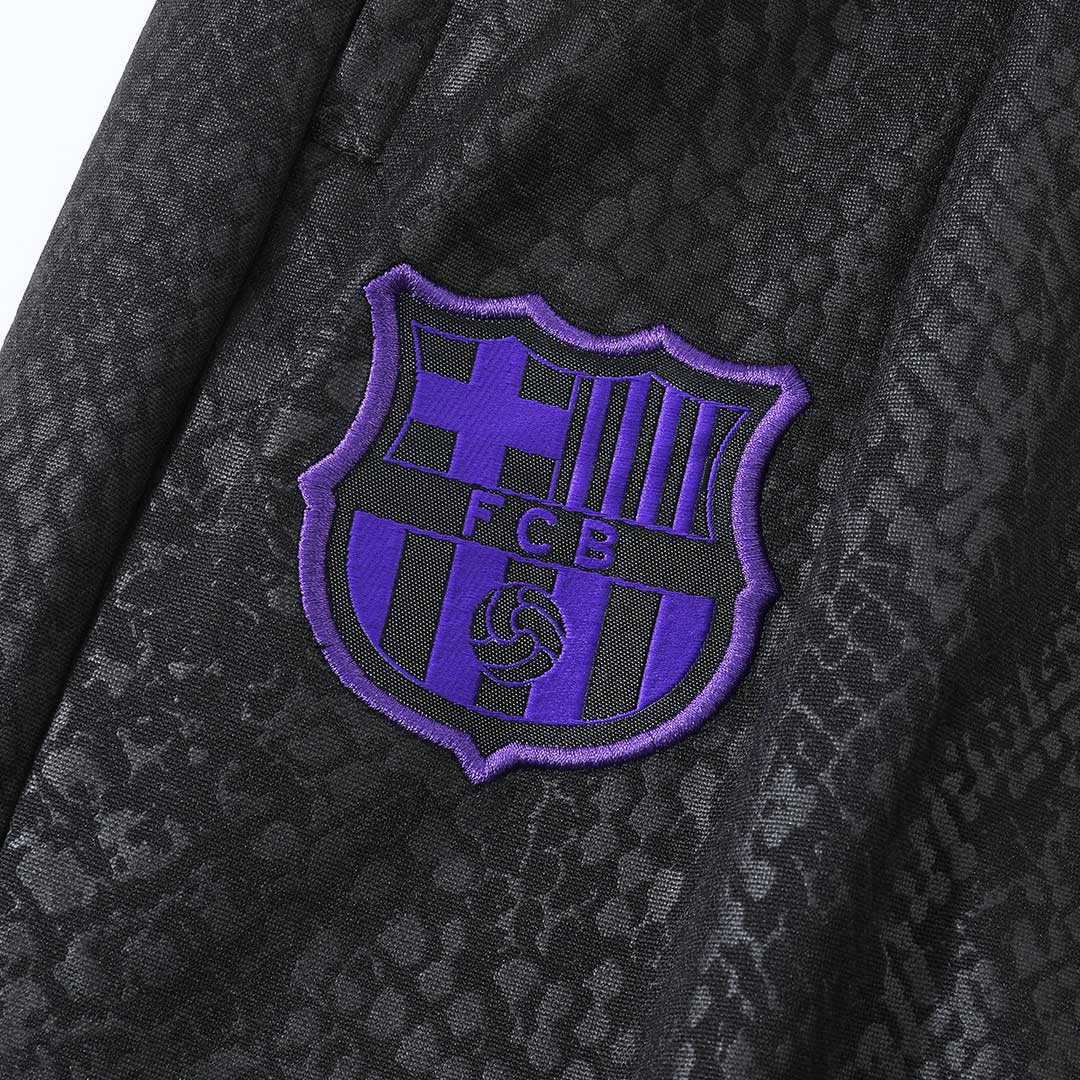 Juniorski Barcelona Bluza z zamkiem Komplet Dresowy 2025/26 Czarny