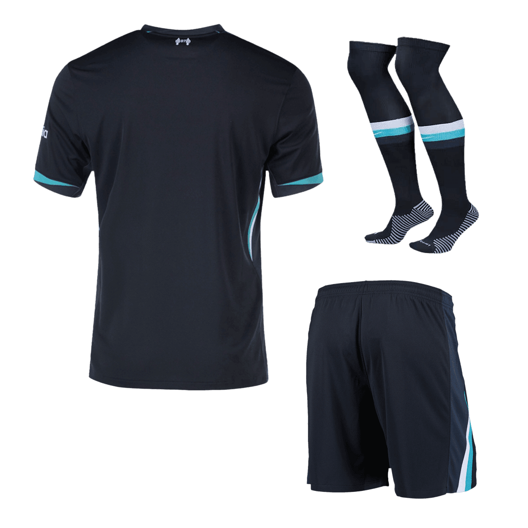 Koszulka piłkarska Liverpool Wyjazdowa (Koszulka+Szorty+Skarpety) 2024/25 - Topowe Koszulki Pilkarskie Sklep Internetowy