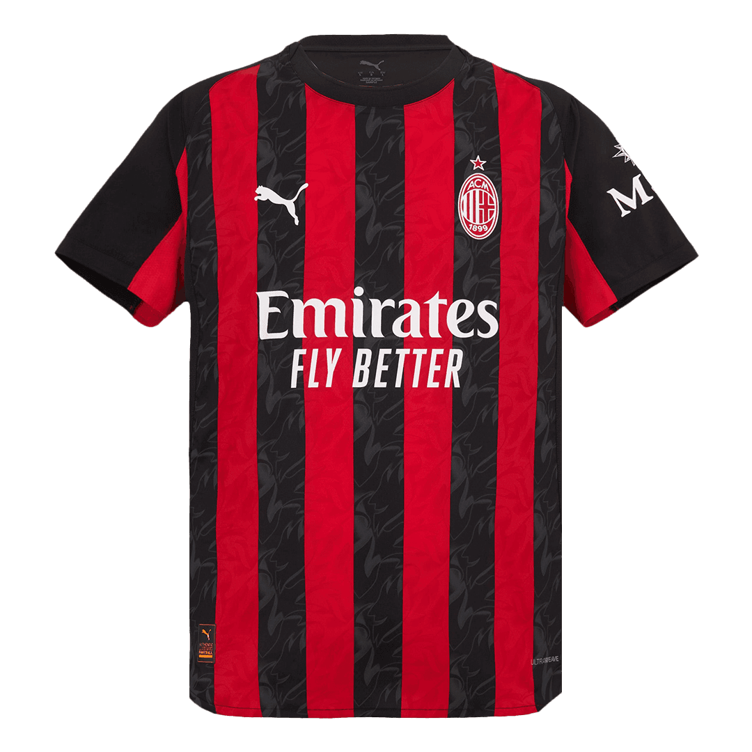 Męska Koszulka Domowa AC Milan Wersja Piłkarska 2025/26 - Slim Fit - Topowe Koszulki Pilkarskie Sklep Internetowy