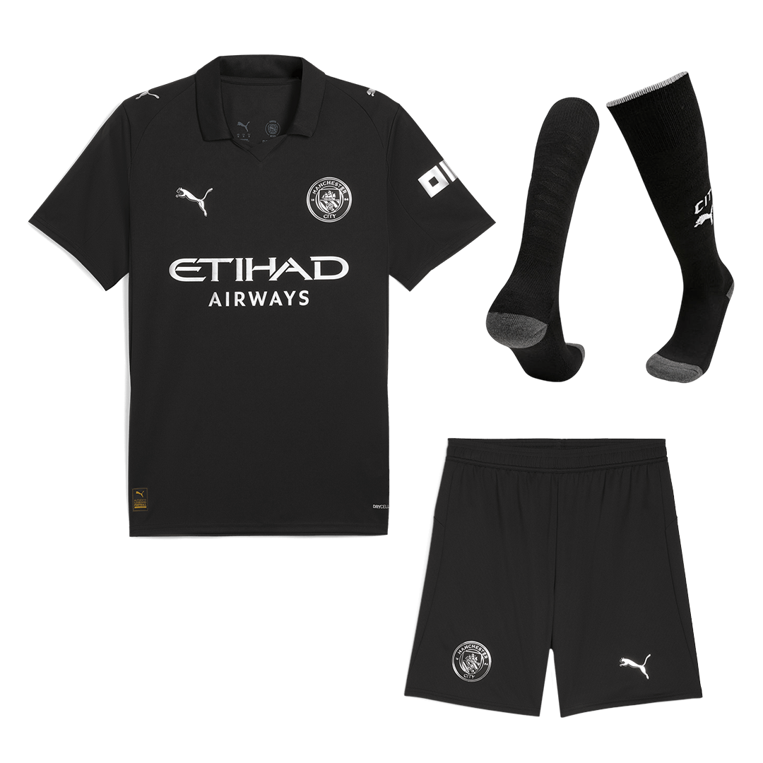 Męski Zestaw Wyjazdowa Manchester City (Koszulka + Spodenki + Skarpety) 2025/26