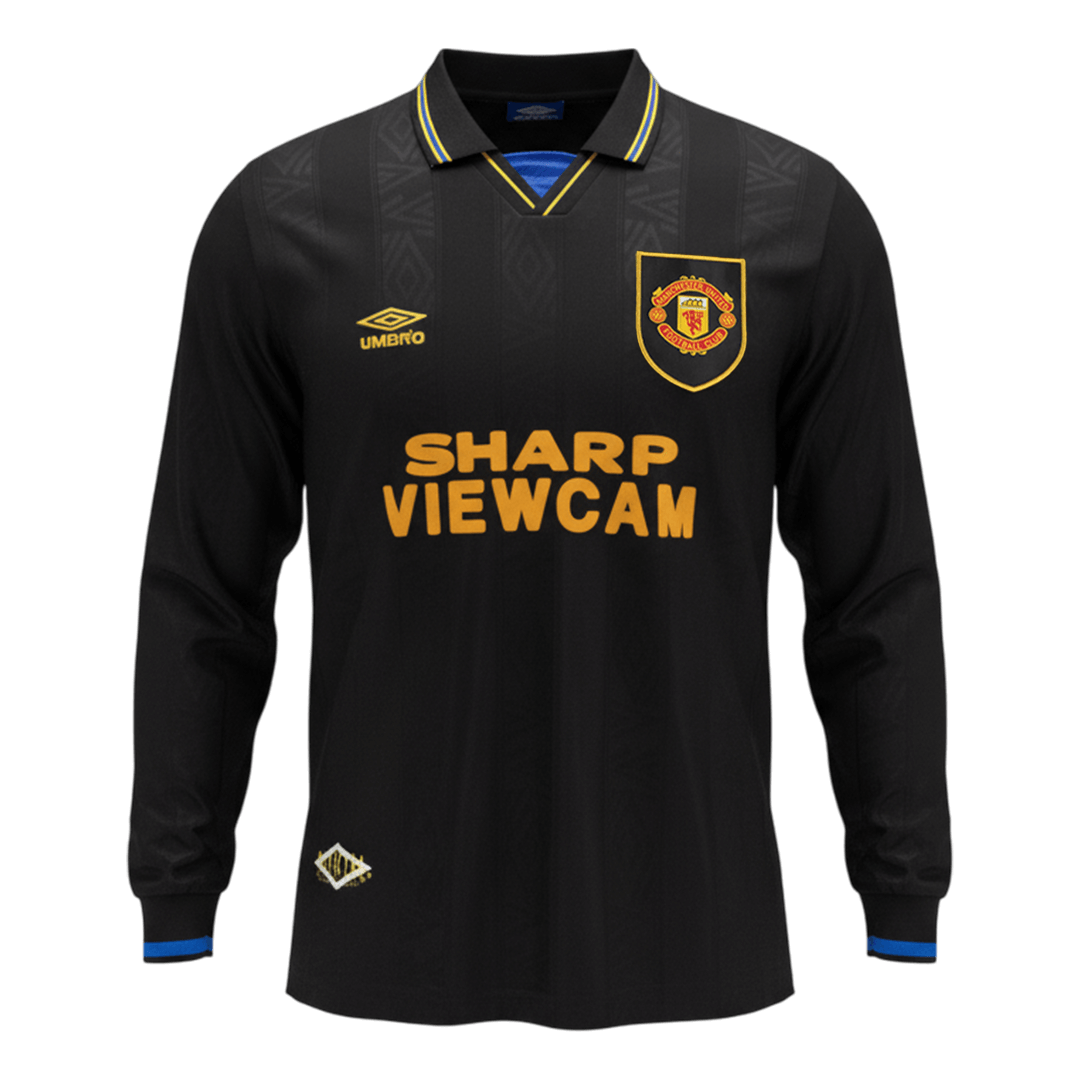 Męska Koszulka Retro Wyjazdowa Manchester United 1993/94 z Długim Rękawem