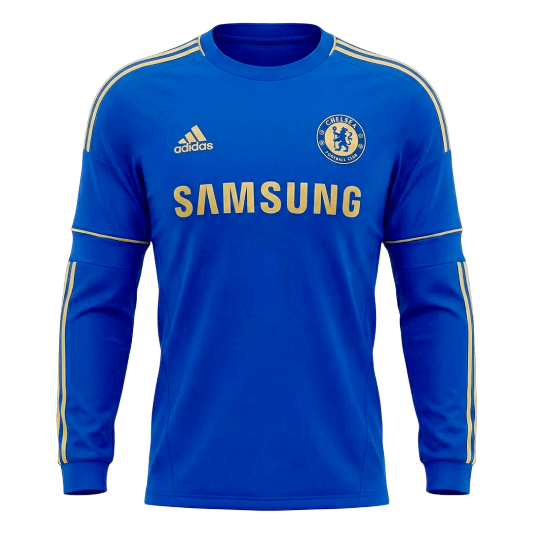 Męska Koszulka Retro Domowa Chelsea 2012/13 z Długim Rękawem