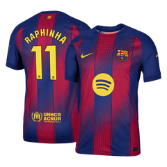 Męska Koszulka Domowa Barcelona RAPHINHA #11 Wersja Piłkarska 2025/26 - Slim Fit - Topowe Koszulki Pilkarskie Sklep Internetowy
