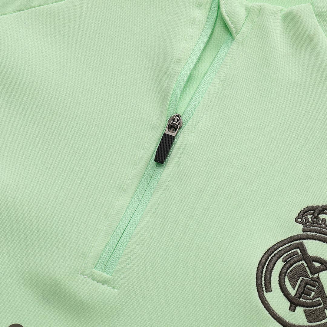 Juniorski Real Madrid Bluza z zamkiem Komplet Dresowy 2025/26 Zielony