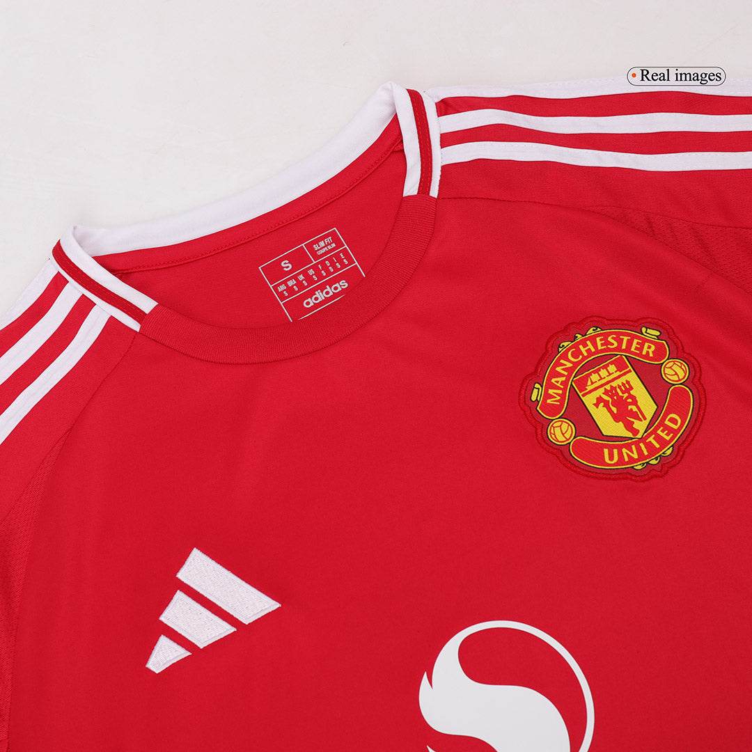 Męska Koszulka piłkarska Manchester United Home z długim rękawemWysokiej jakości koszulka piłkarska 2024/25 - Topowe Koszulki Pilkarskie Sklep Internetowy