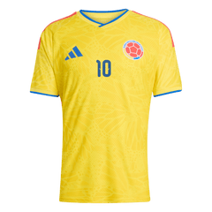 Męska Koszulka Domowa Colombia JAMES #10 Wersja Piłkarska World Cup 2026 - Slim Fit