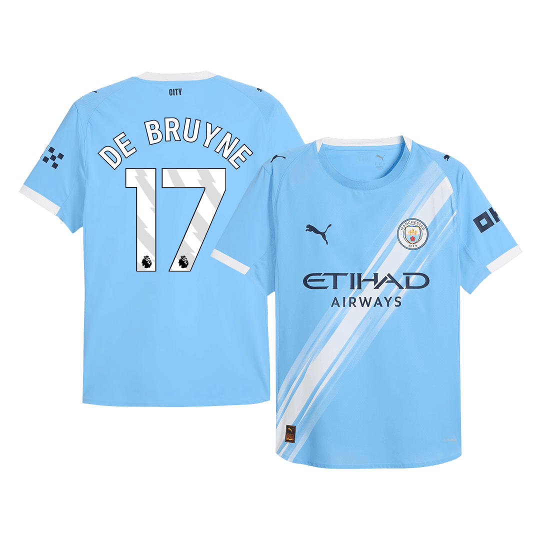 Męska Koszulka Domowa Manchester City DE BRUYNE #17 Wersja Piłkarska 2025/26 - Slim Fit - Topowe Koszulki Pilkarskie Sklep Internetowy