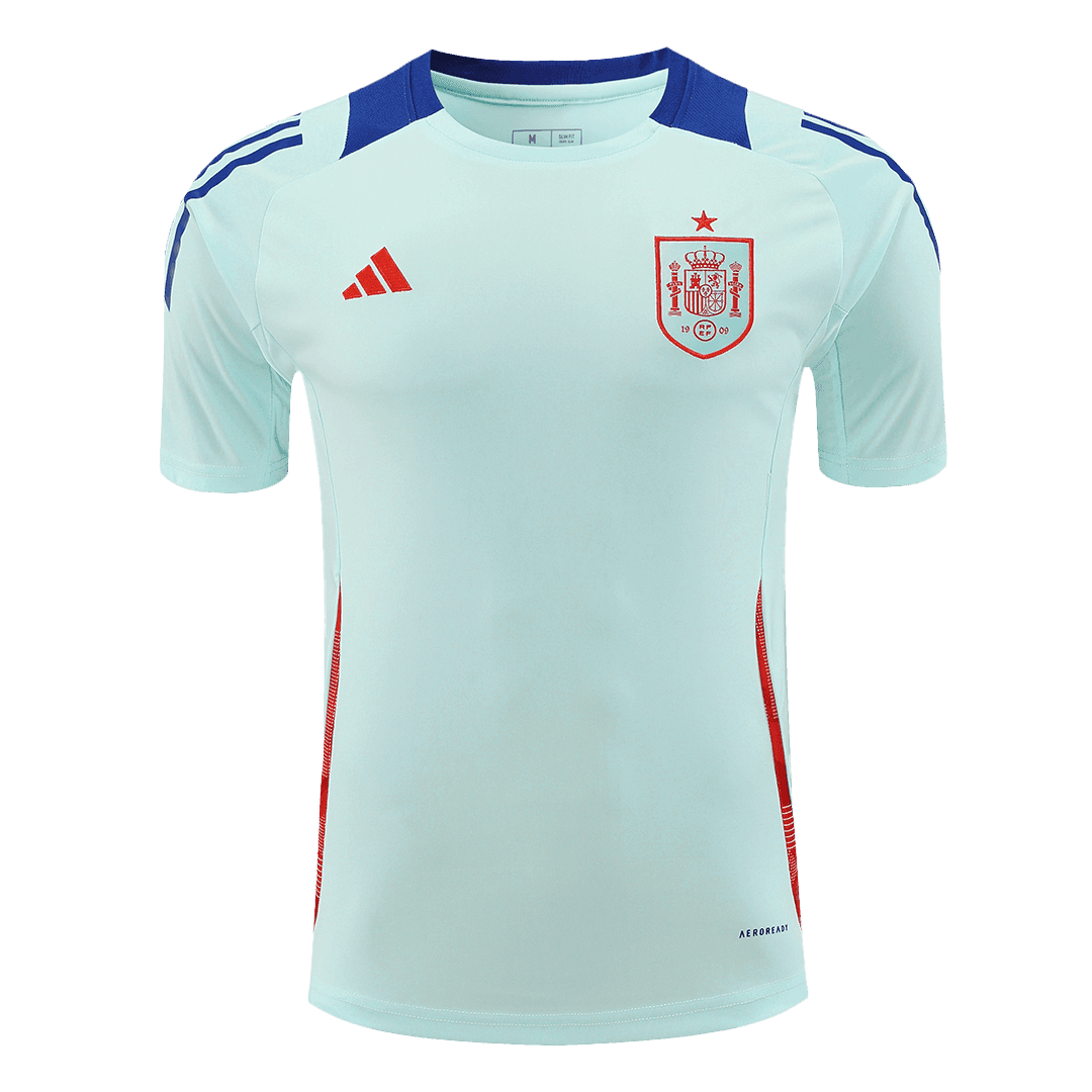 Męska Koszulka Treningowa Przedmeczowa Hiszpania EURO 2024 - Topowe Koszulki Pilkarskie Sklep Internetowy