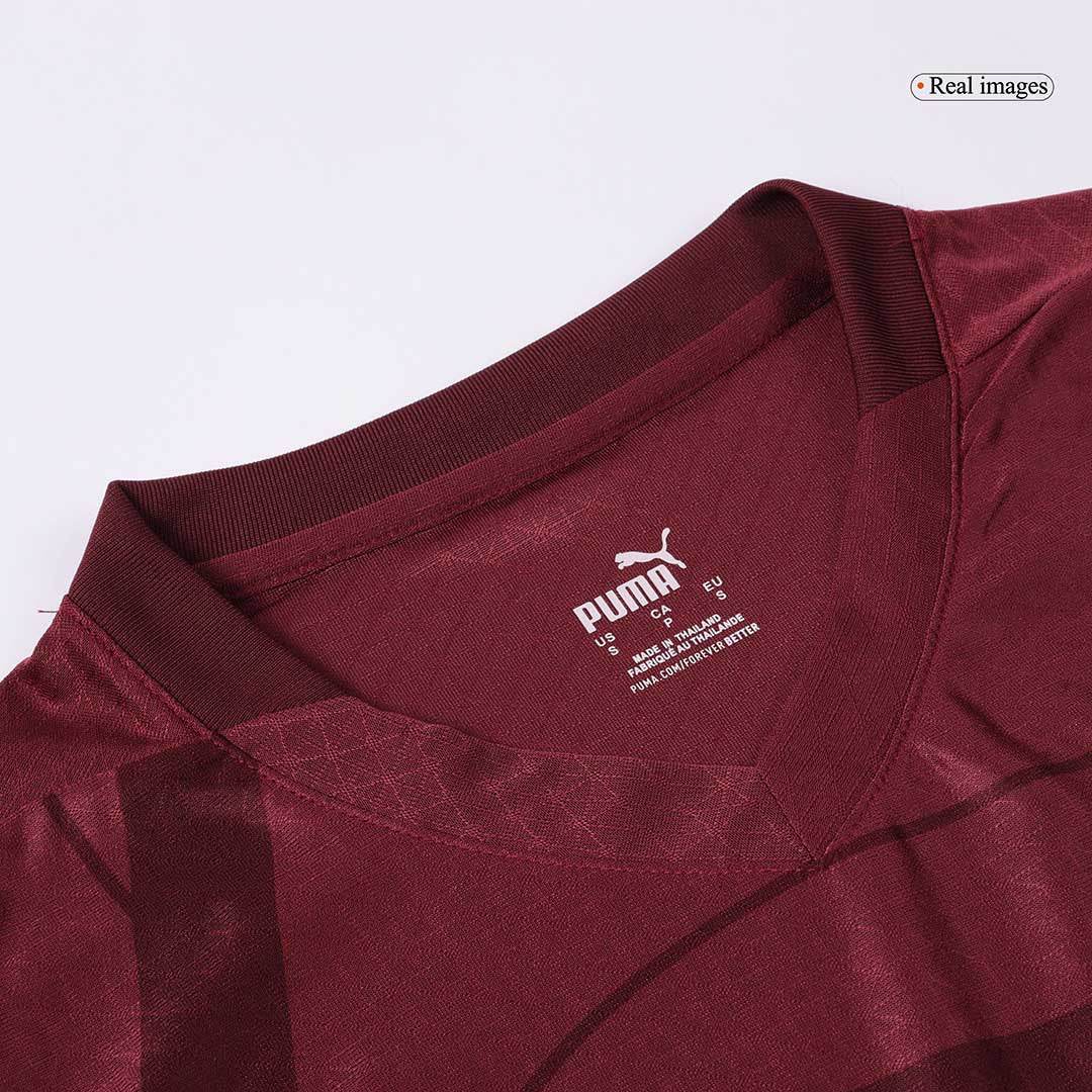 Męska Wysokiej jakości koszulka piłkarska Manchester City Third Away 2024/25 czerwona - Slim Fit - Topowe Koszulki Pilkarskie Sklep Internetowy