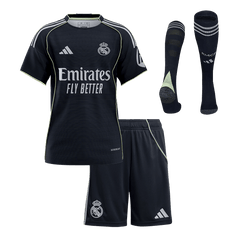 Dziecięcy Zestaw Wyjazdowa Real Madrid (Koszulka + Spodenki + Skarpety) 2025/26 [PREMIUM]