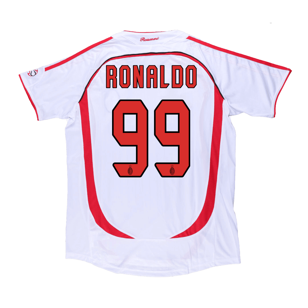 Męska koszulka wyjazdowa Retro RONALDO #99 2006/07 AC Milan - UCL - Topowe Koszulki Pilkarskie Sklep Internetowy