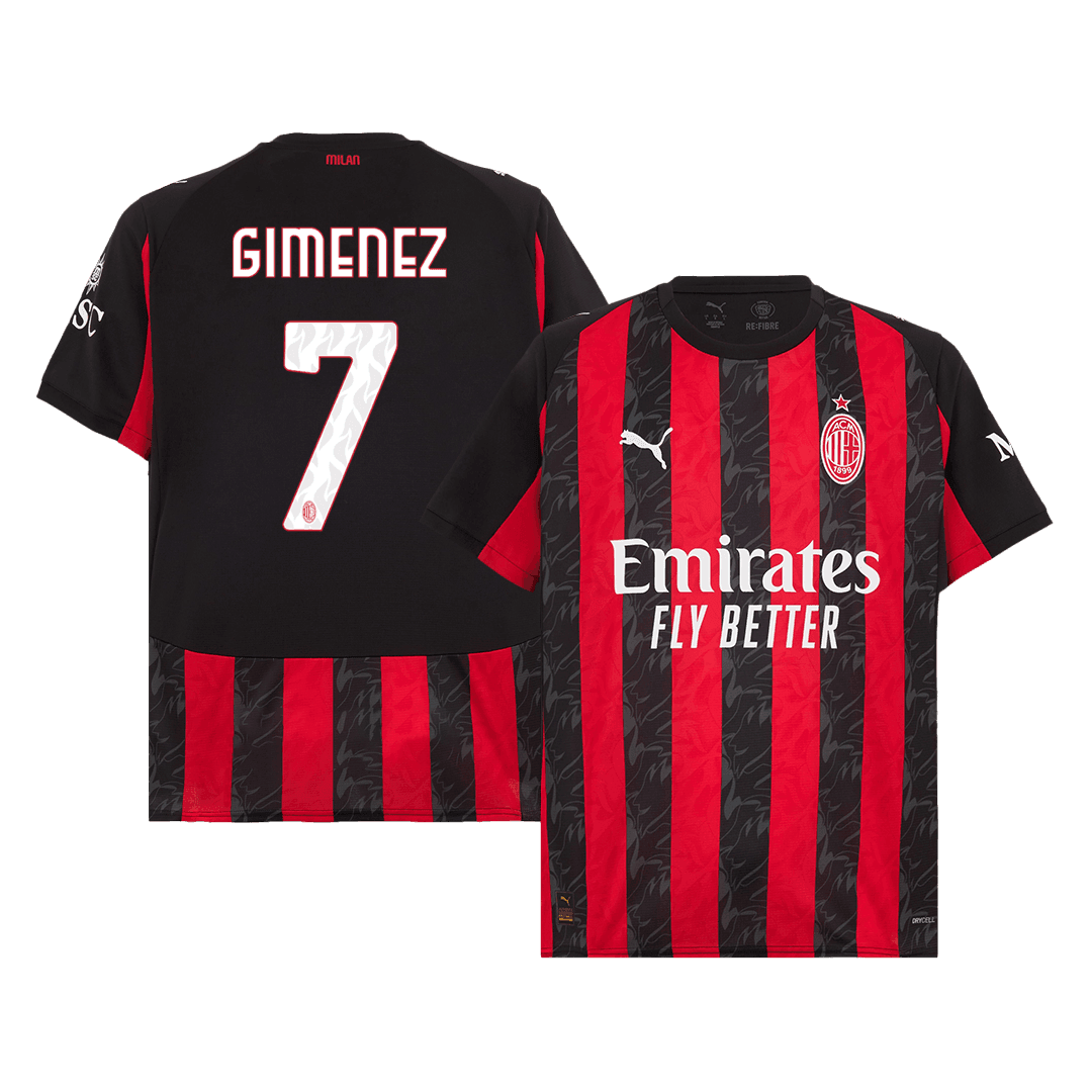 Męska Koszulka Domowa AC Milan GIMENEZ #7 2025/26 - Topowe Koszulki Pilkarskie Sklep Internetowy