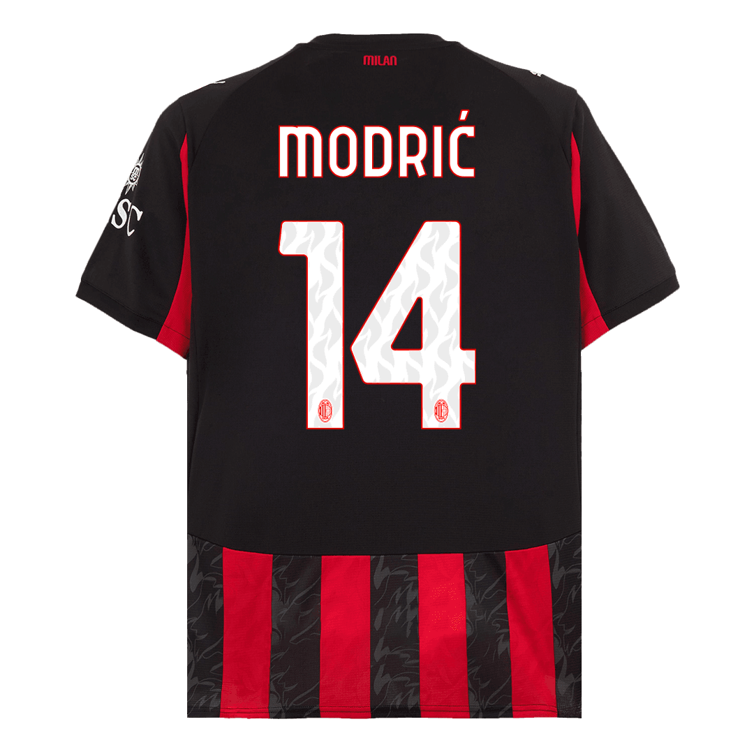 Męska Koszulka Domowa AC Milan MODRIĆ #14 2025/26 - Topowe Koszulki Pilkarskie Sklep Internetowy
