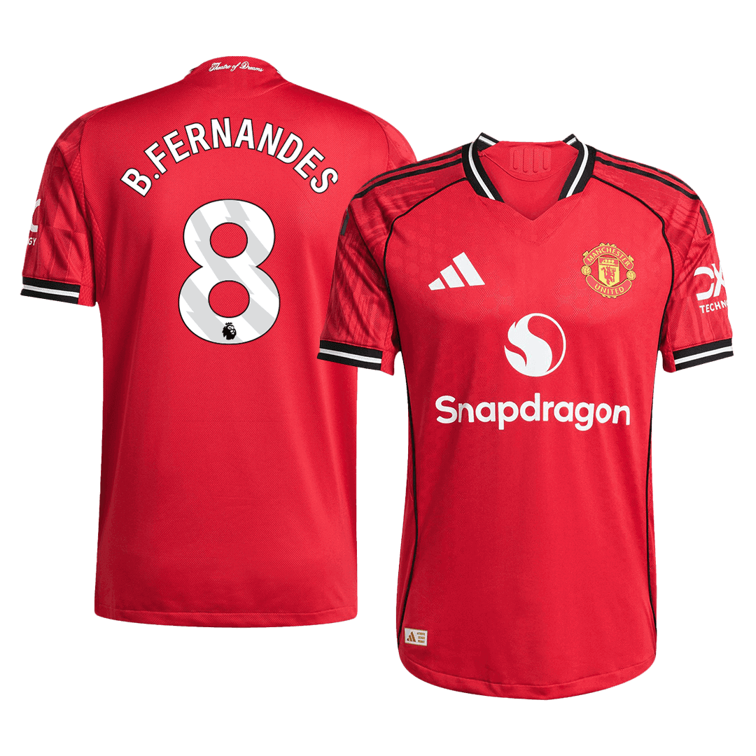 Męska Koszulka Domowa Manchester United B.FERNANDES #8 Wersja Piłkarska 2025/26 - Slim Fit - Topowe Koszulki Pilkarskie Sklep Internetowy