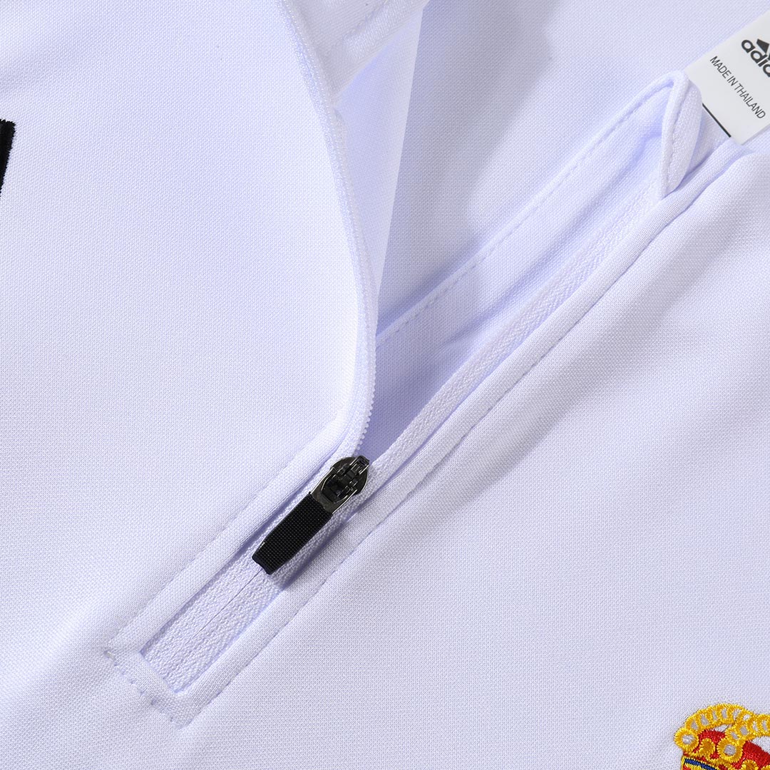 Juniorski Real Madrid Bluza z zamkiem Komplet Dresowy 2025/26 Biały