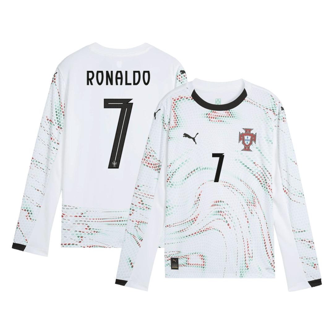 Męska Koszulka Wyjazdowa Portugalia RONALDO #7 Długi Rękaw 2025 - Topowe Koszulki Pilkarskie Sklep Internetowy