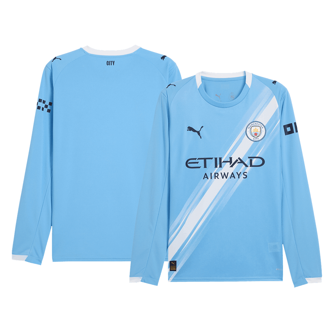 Męska Koszulka Domowa Manchester City Długi Rękaw 2025/26 - Topowe Koszulki Pilkarskie Sklep Internetowy