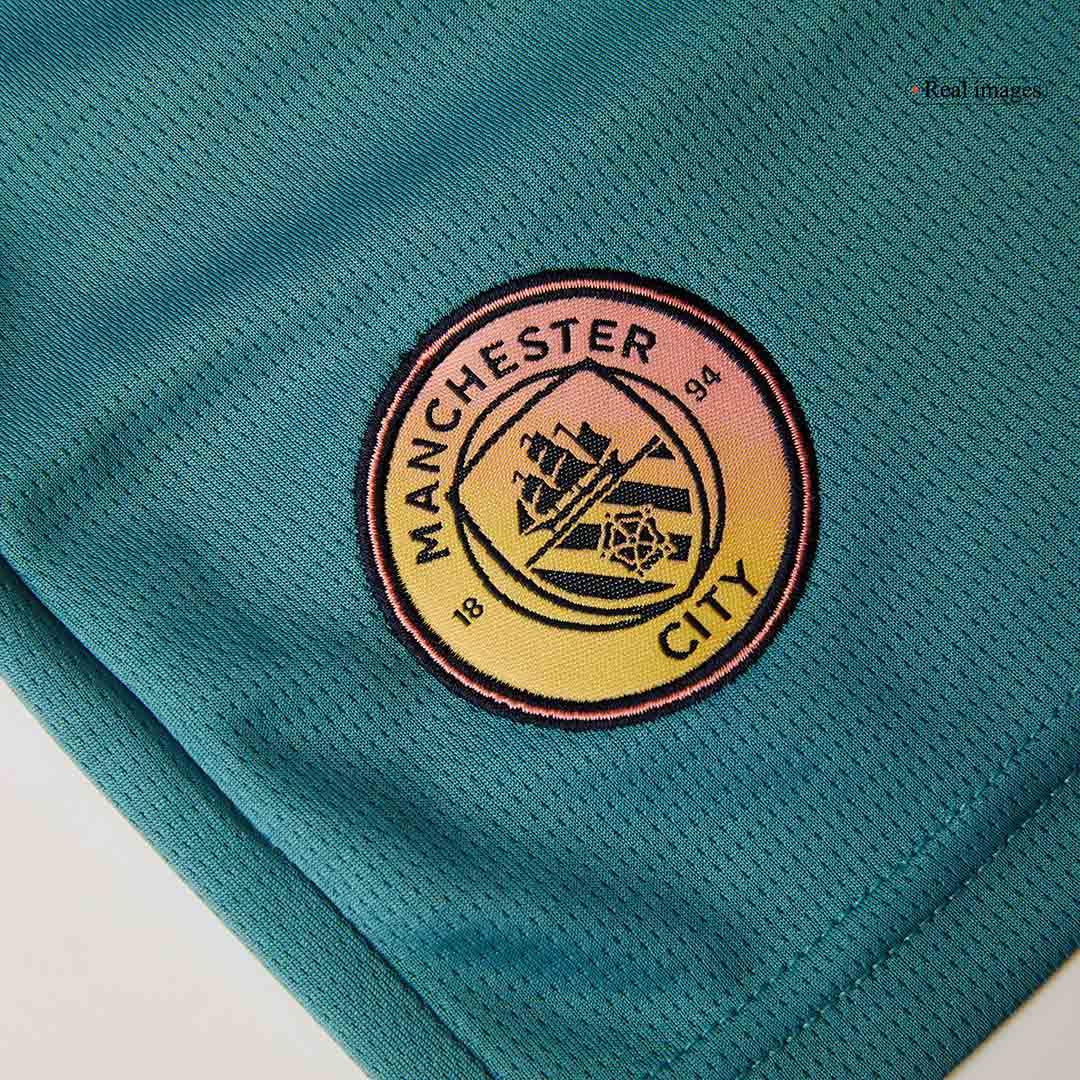 Męska Wysokiej jakości komplet koszulek piłkarskich Manchester City Fourth Away (koszulka + spodenki) 2024/25 - Zdecydowanie City - Topowe Koszulki Pilkarskie Sklep Internetowy