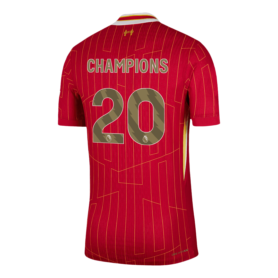 Męska Koszulka Domowa Liverpool CHAMPIONS #20 Wersja Piłkarska 2024/25 - Slim Fit - Topowe Koszulki Pilkarskie Sklep Internetowy