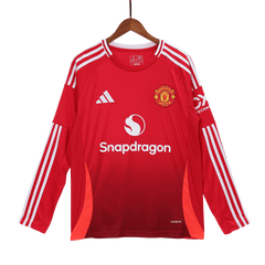 Męska Koszulka piłkarska Manchester United Home z długim rękawemWysokiej jakości koszulka piłkarska 2024/25 - Topowe Koszulki Pilkarskie Sklep Internetowy