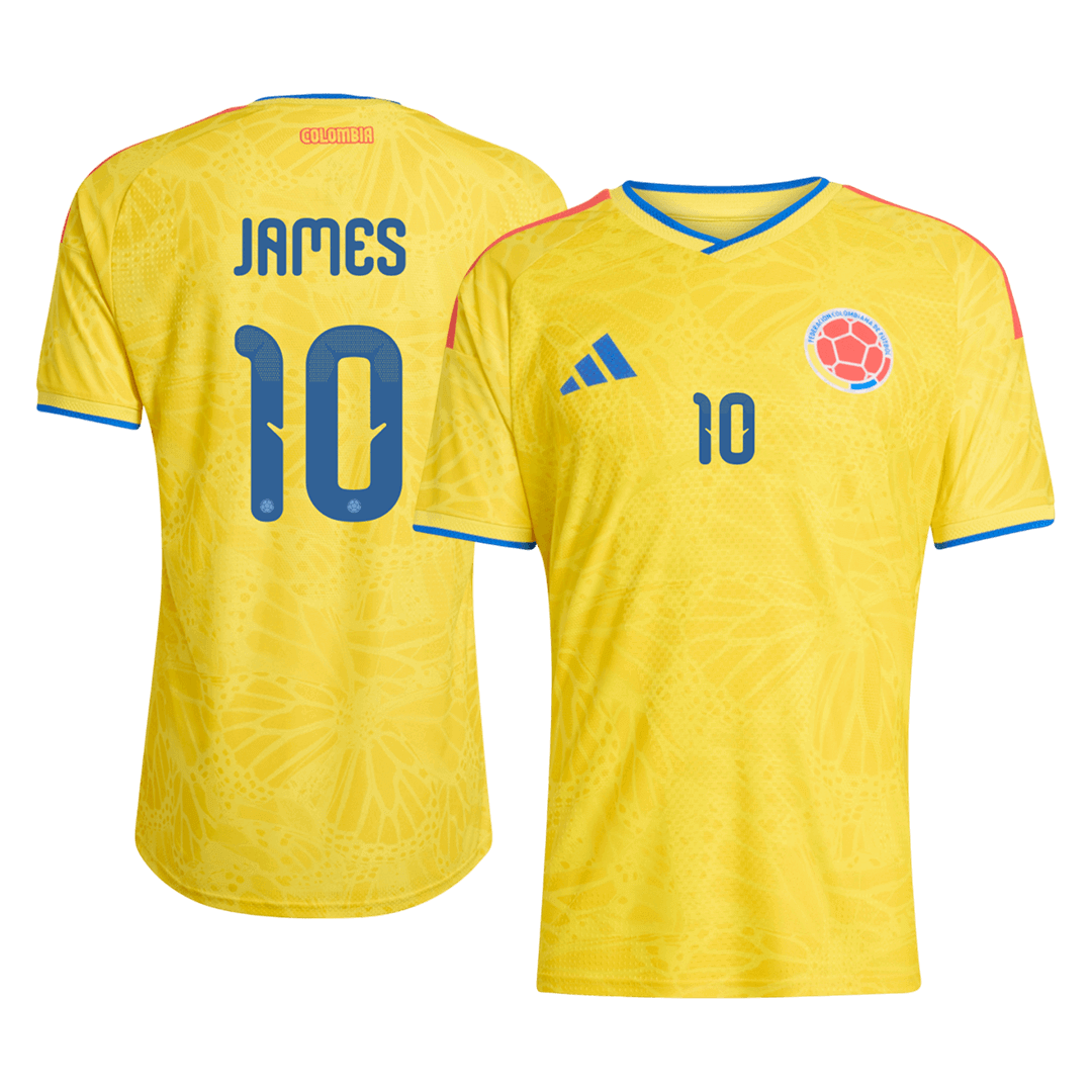 Męska Koszulka Domowa Colombia JAMES #10 Wersja Piłkarska World Cup 2026 - Slim Fit