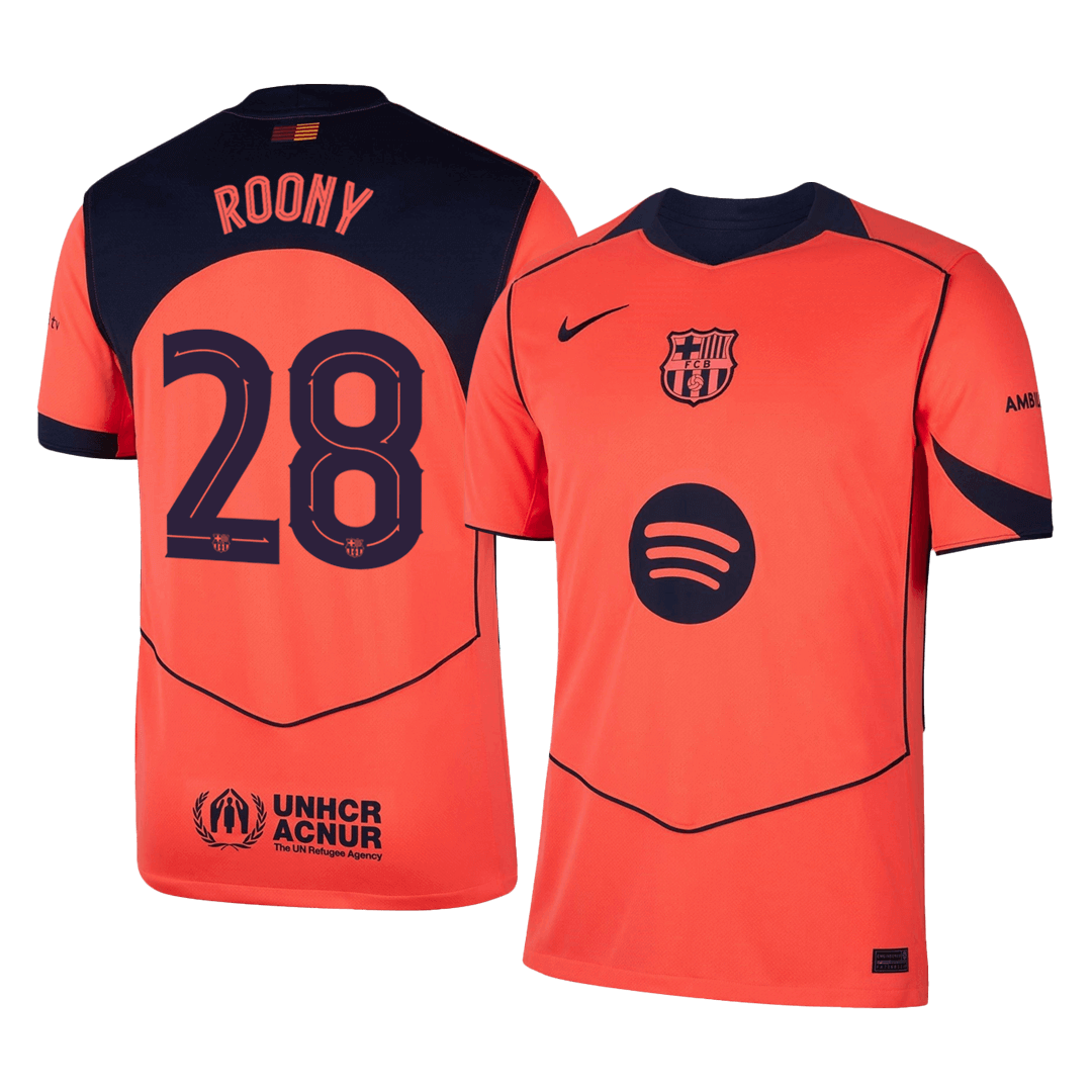 Męska Koszulka Trzecia Wyjazdowa Barcelona ROONY #28 2025/26