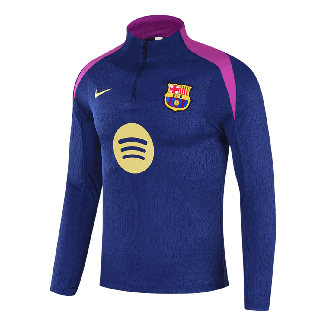 Juniorski Barcelona Bluza z zamkiem Komplet Dresowy 2025/26 Granatowy