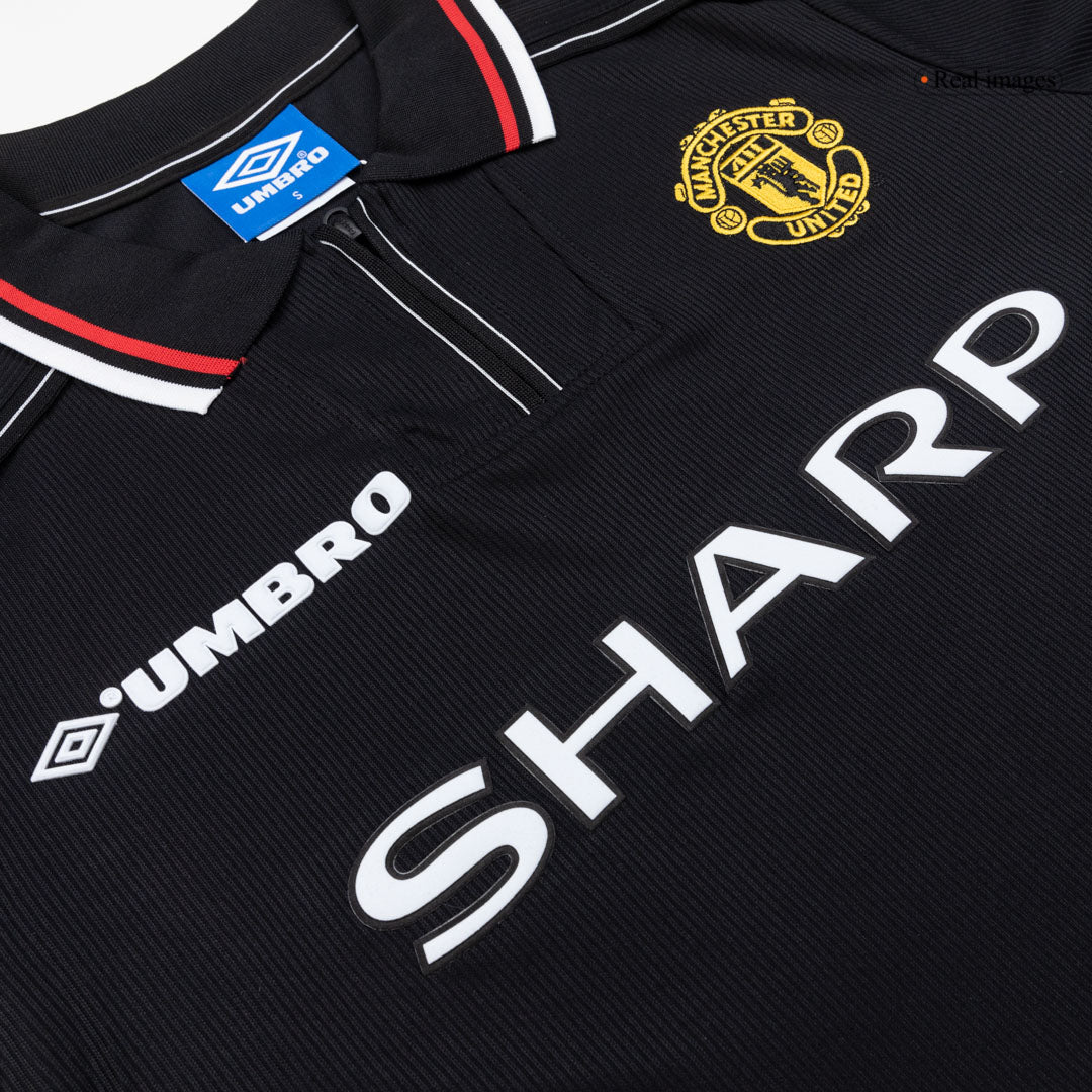 Męska Koszulka Retro Wyjazdowa Manchester United 1998 z Długim Rękawem