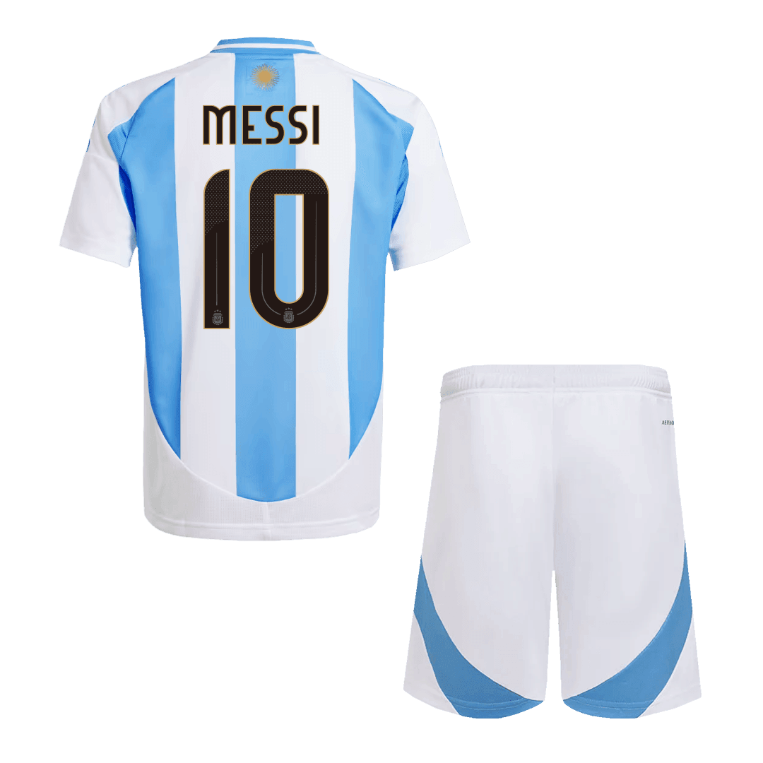 Dziecięcy Zestaw Domowy Argentyna MESSI #10 2024 (Koszulka + Spodenki) - Topowe Koszulki Pilkarskie Sklep Internetowy